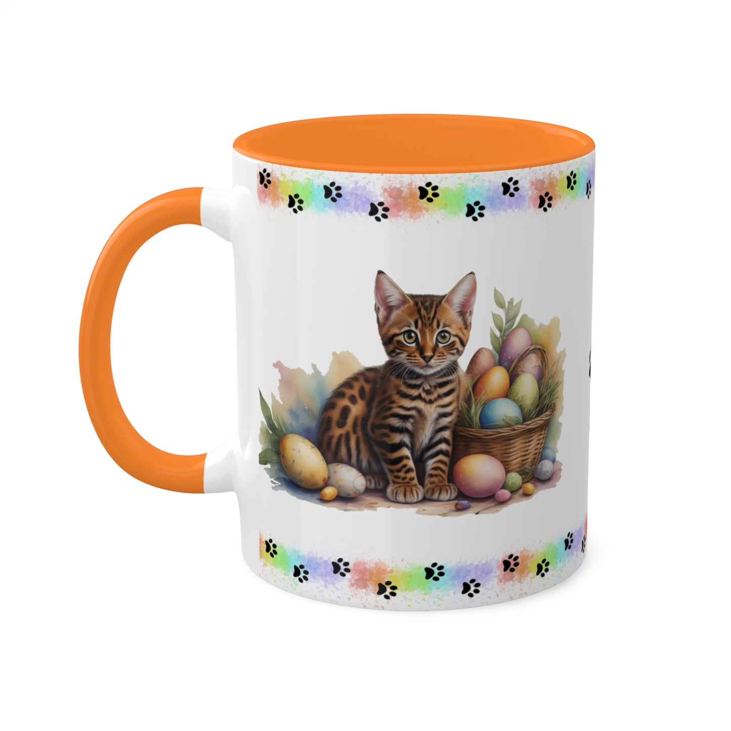 Bengal - Eggstra-Adorable Easter Kitten Two-Tone Coffee Mug, 11oz