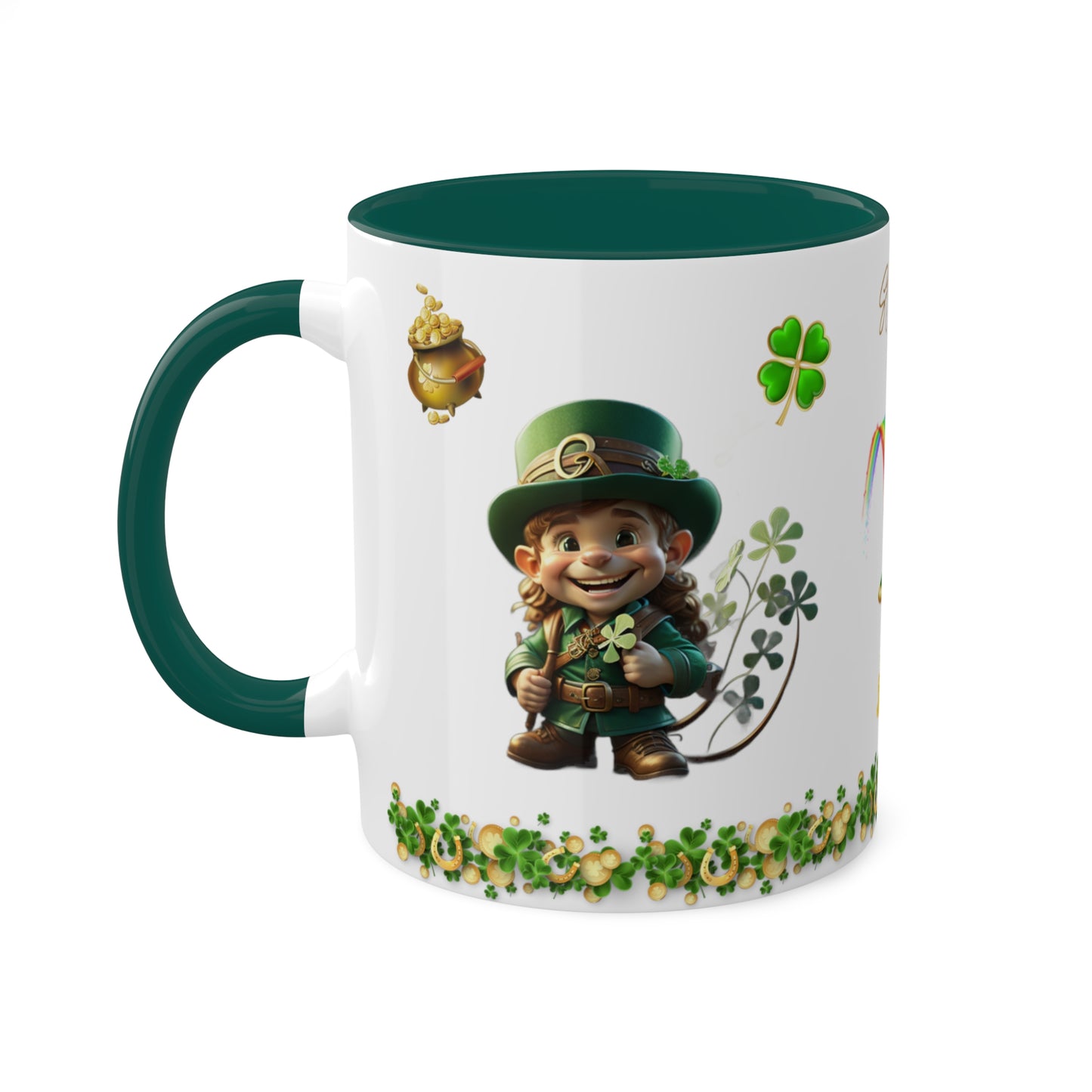 Mindful Leprechaun - St. Patrick's Day Two-Tone Coffee Mug