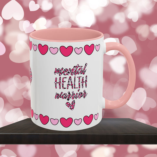 Mental Health Warrior - Mental Health & Wellness Ceramic Mug, 11oz or 15oz, Encouraging Positivity and Emotional Balance