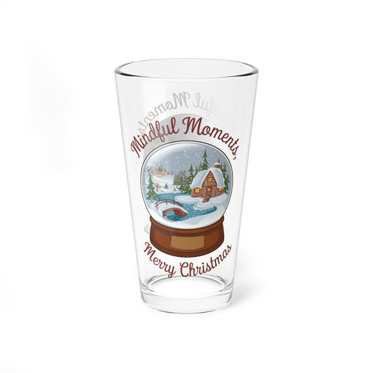 Mindful Moments, Merry Christmas, Christmas Pint Glass, 16oz