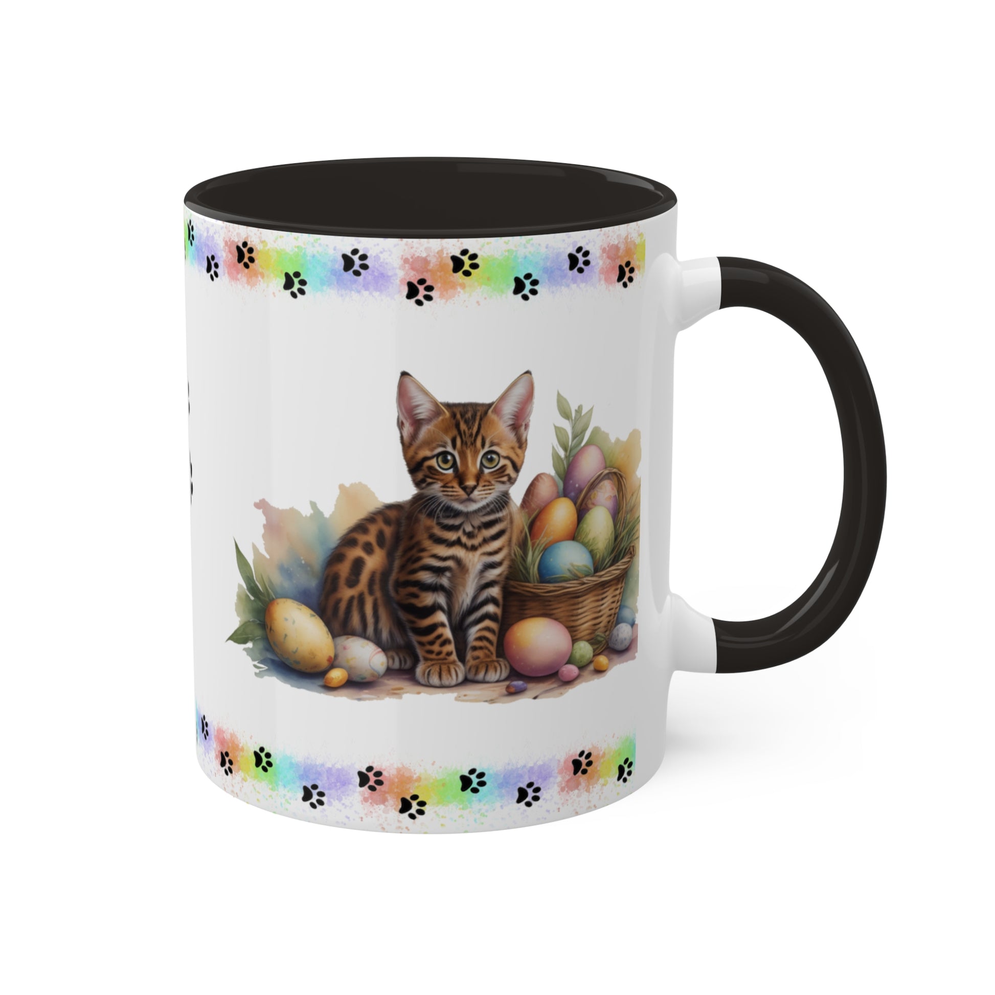 Bengal - Eggstra-Adorable Easter Kitten Two-Tone Coffee Mug, 11oz