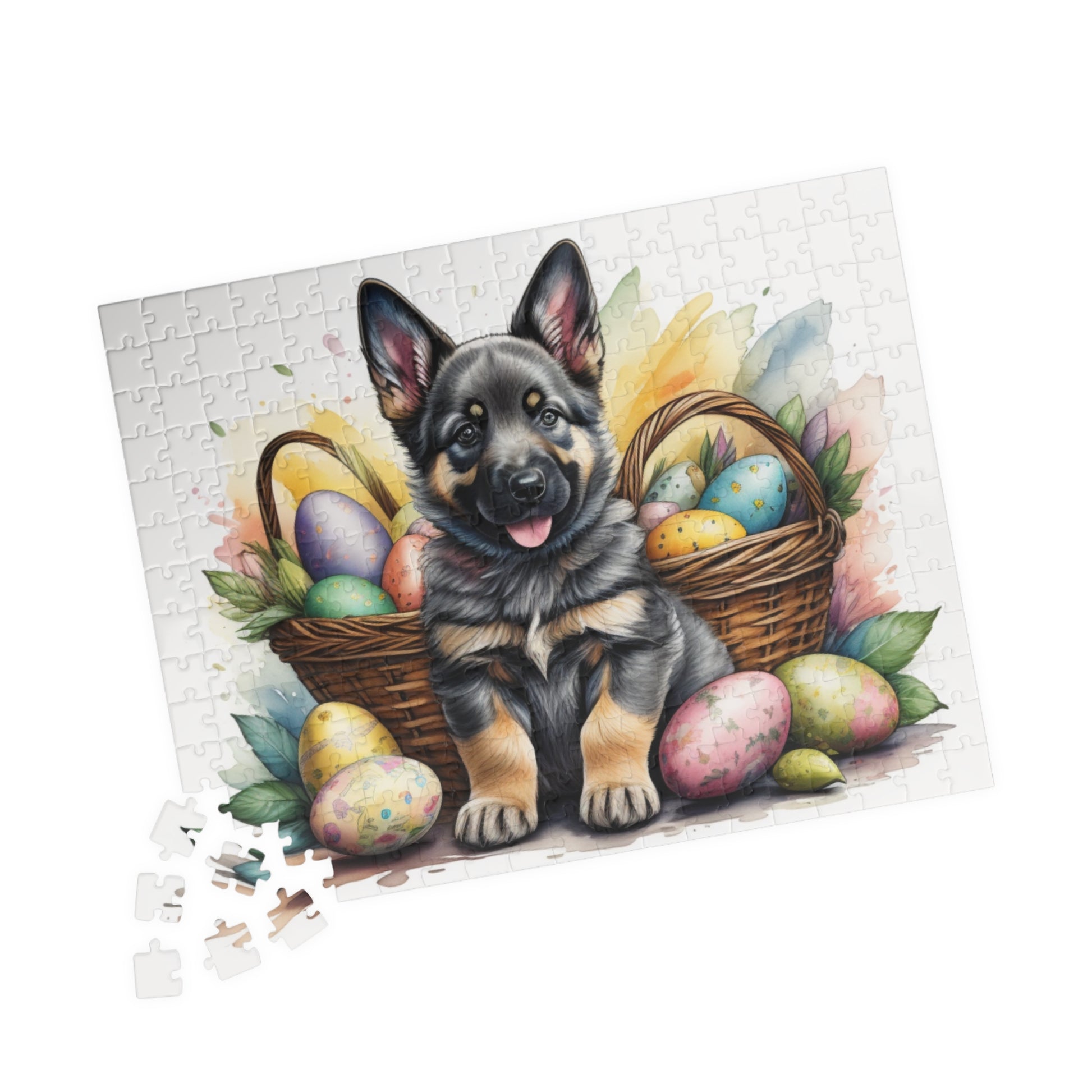 German Shepherd (Sable) Easter Puppy Puzzle - Dog Lovers, Mental Health Benefits, Holiday Fun, Mindfulness, Stress Relief, Festive Gift