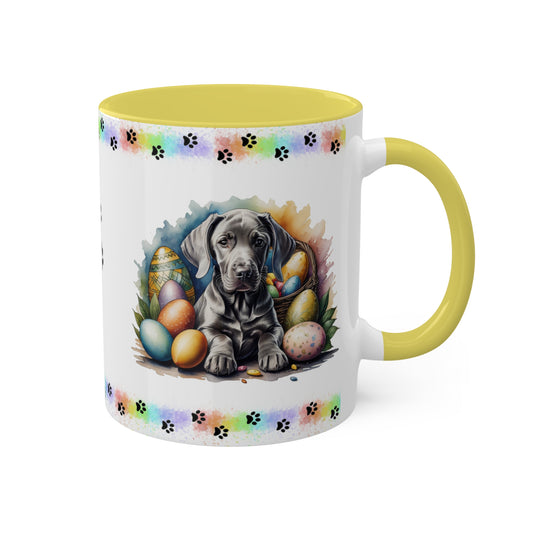 Weimaraner - Eggstra-Adorable Easter Puppy Two-Tone Coffee Mug, 11oz