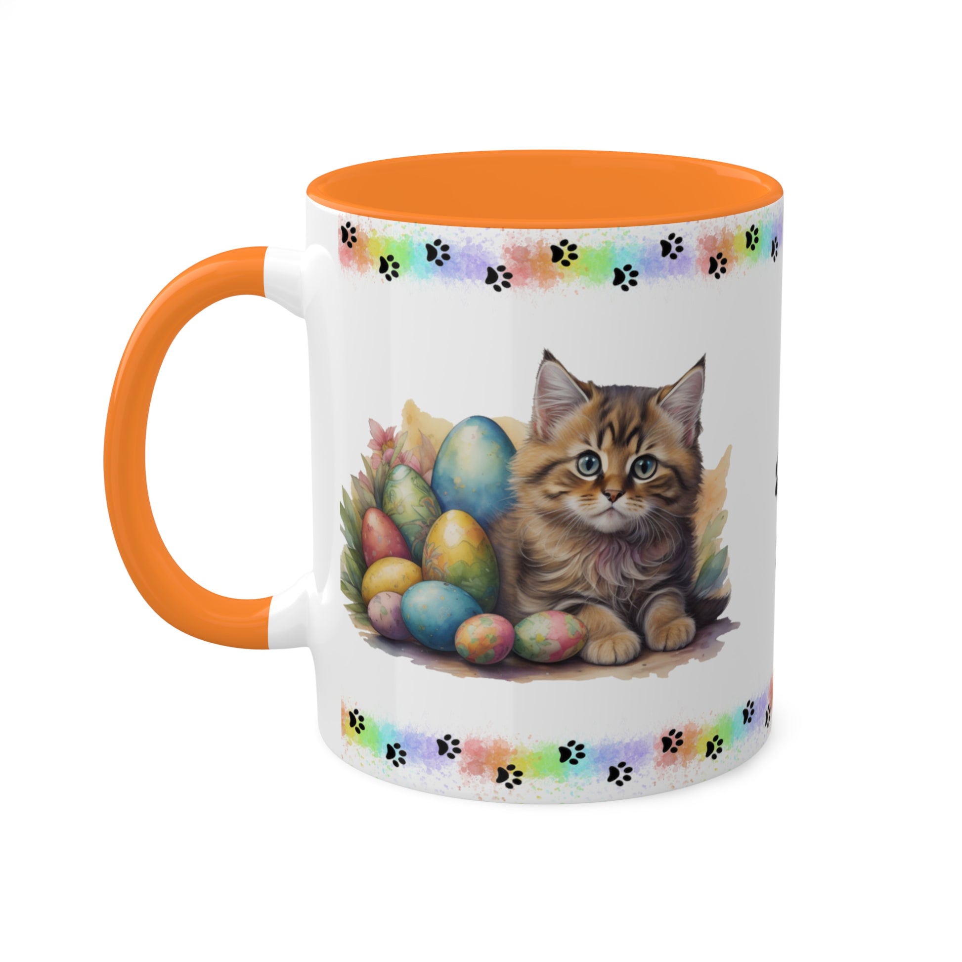 Siberian - Eggstra-Adorable Easter Kitten Two-Tone Coffee Mug, 11oz