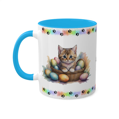 Munchkin - Eggstra-Adorable Easter Kitten Two-Tone Coffee Mug, 11oz