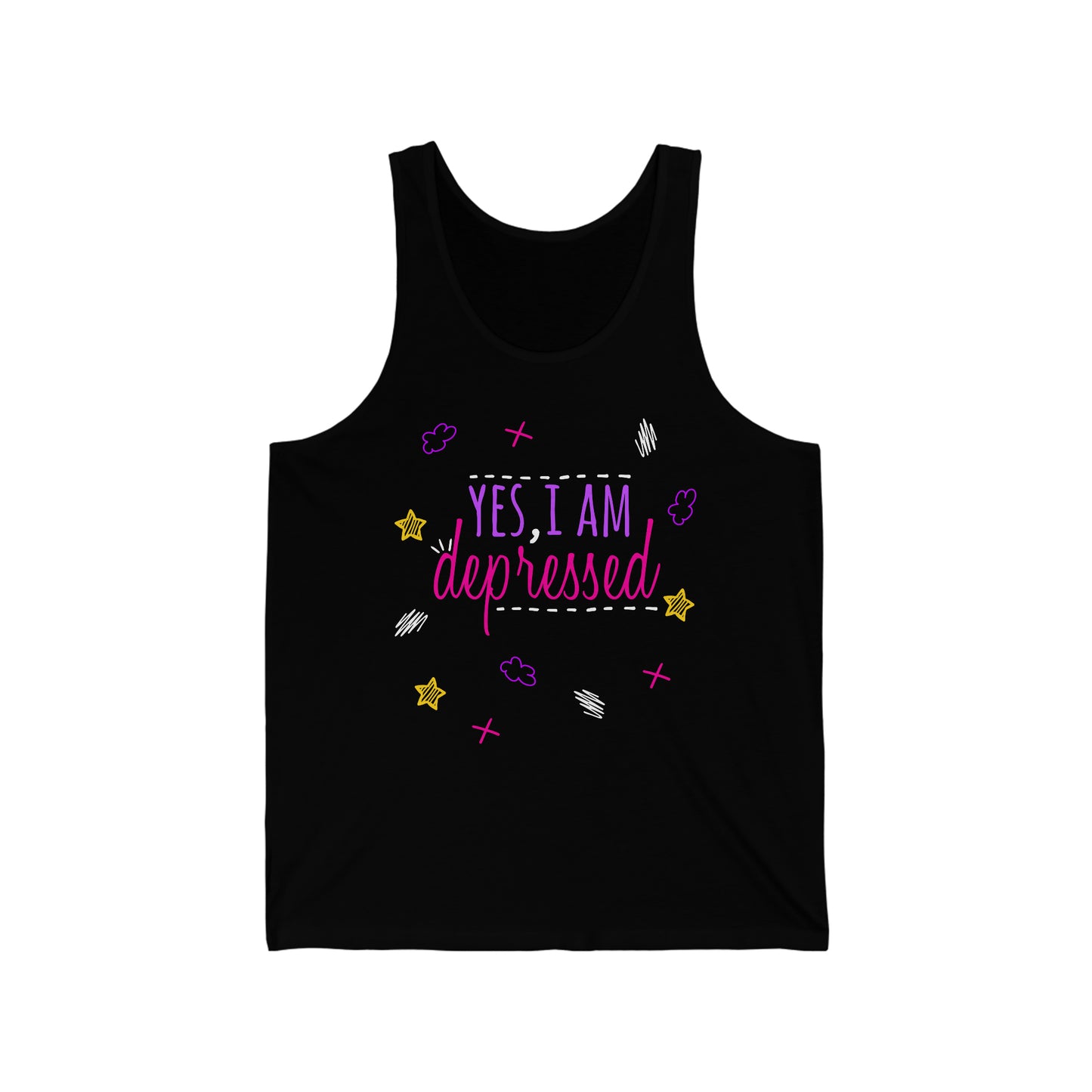 Yes, I Am Depressed - Unisex Jersey Tank