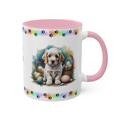 Cocker Spaniel - Eggstra-Adorable Easter Puppy Two-Tone Coffee Mug, 11oz