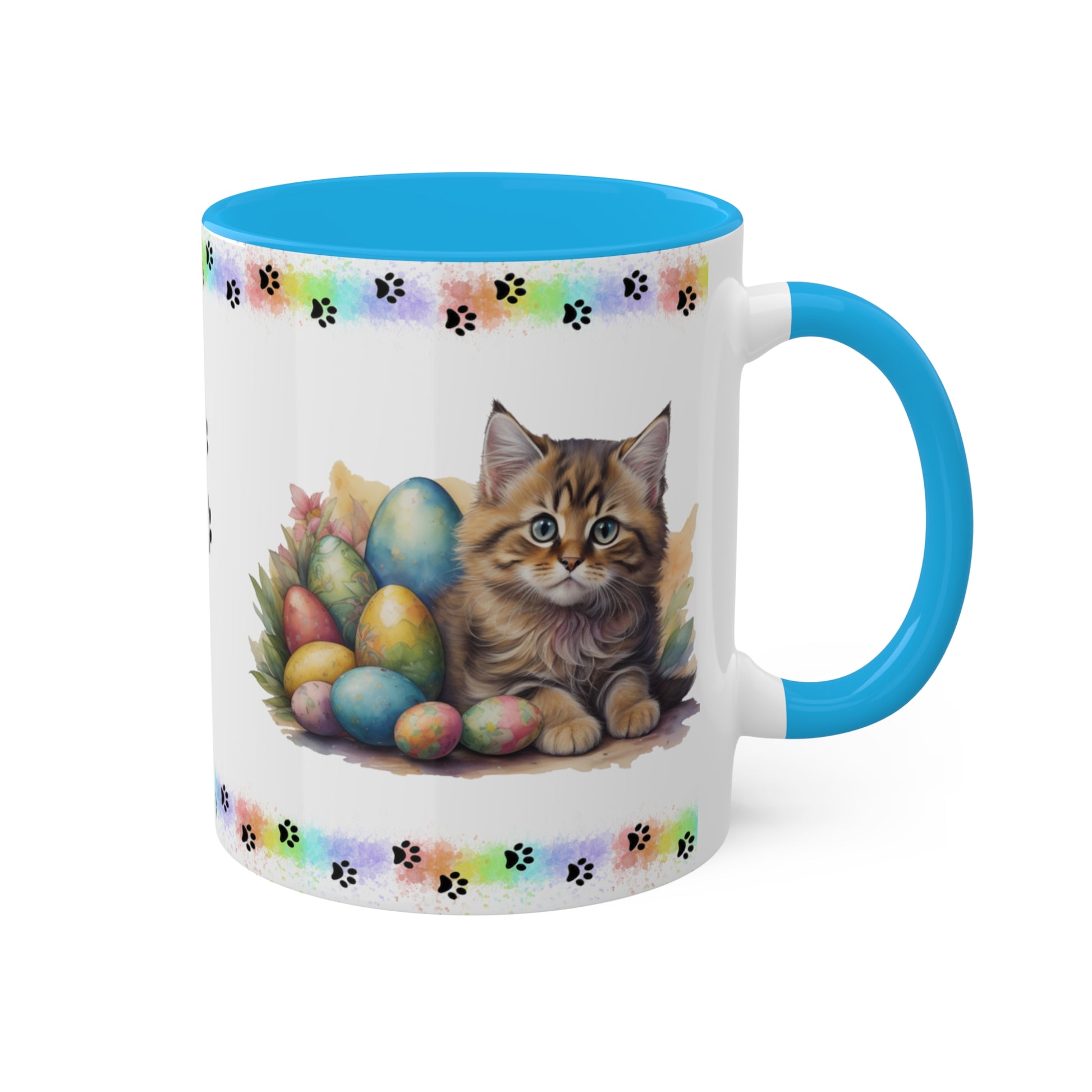 Siberian - Eggstra-Adorable Easter Kitten Two-Tone Coffee Mug, 11oz