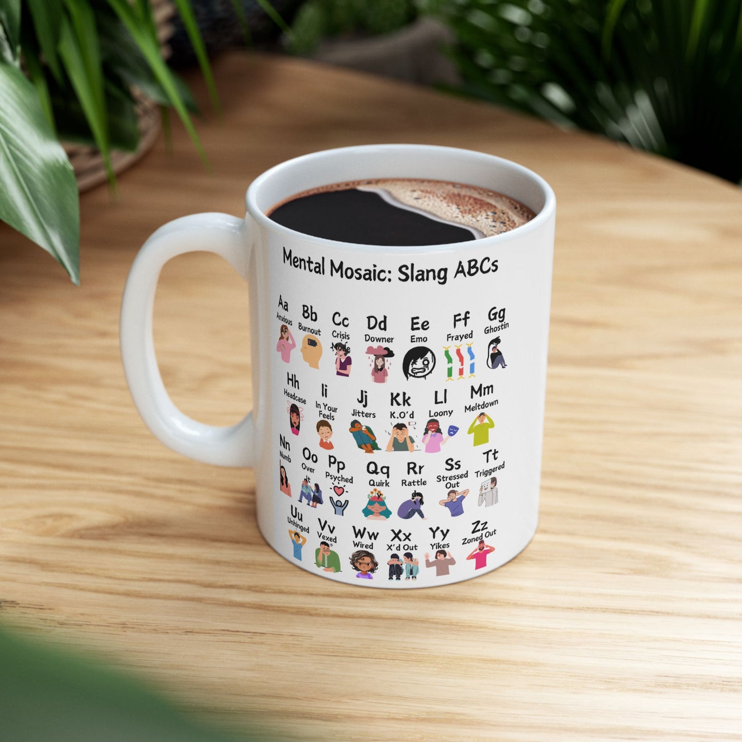 Mental Mosaic: Slang ABCs Ceramic Mug, (11oz, 15oz)