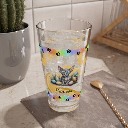 Sphynx Easter Kitten 16oz Pint Glass - Personalized Cat-Themed Gift, Mental Health Drinkware, Holiday Décor & Easter Celebration