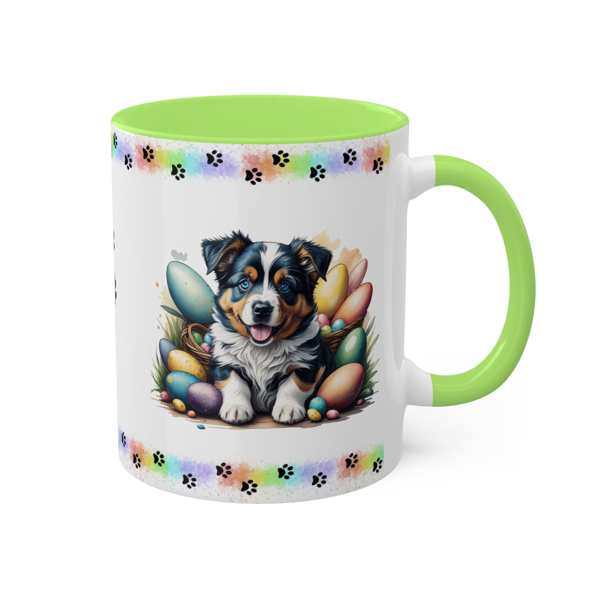 Australian Shepherd - Eggstra-Adorable Easter Puppy Two-Tone Coffee Mug, 11oz