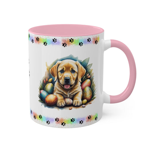 Yellow Lab - Eggstra-Adorable Easter Puppy Two-Tone Coffee Mug, 11oz