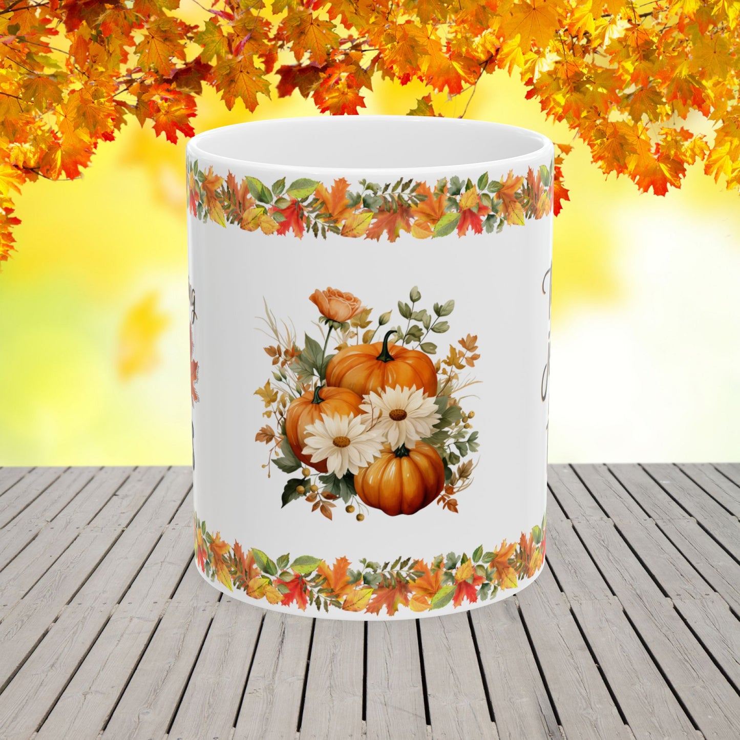 Thanksgiving is the joy of giving thanks - Thanksgiving Ceramic Mug (11, 15oz)