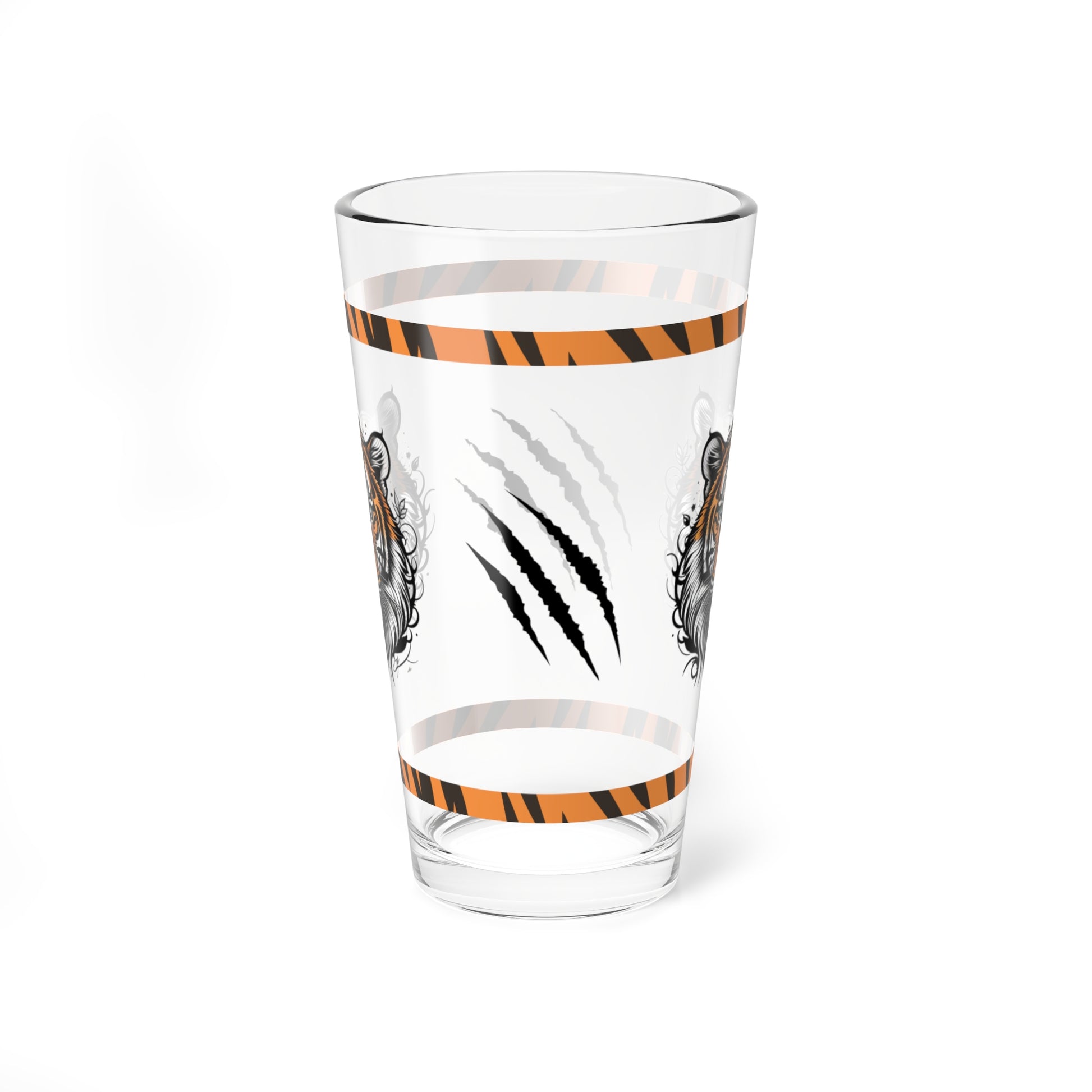 Tiger Spirit: Tiger-Inspired Pint Glass, 16oz