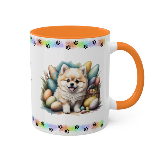 Pomeranian - Eggstra-Adorable Easter Puppy Two-Tone Coffee Mug, 11oz