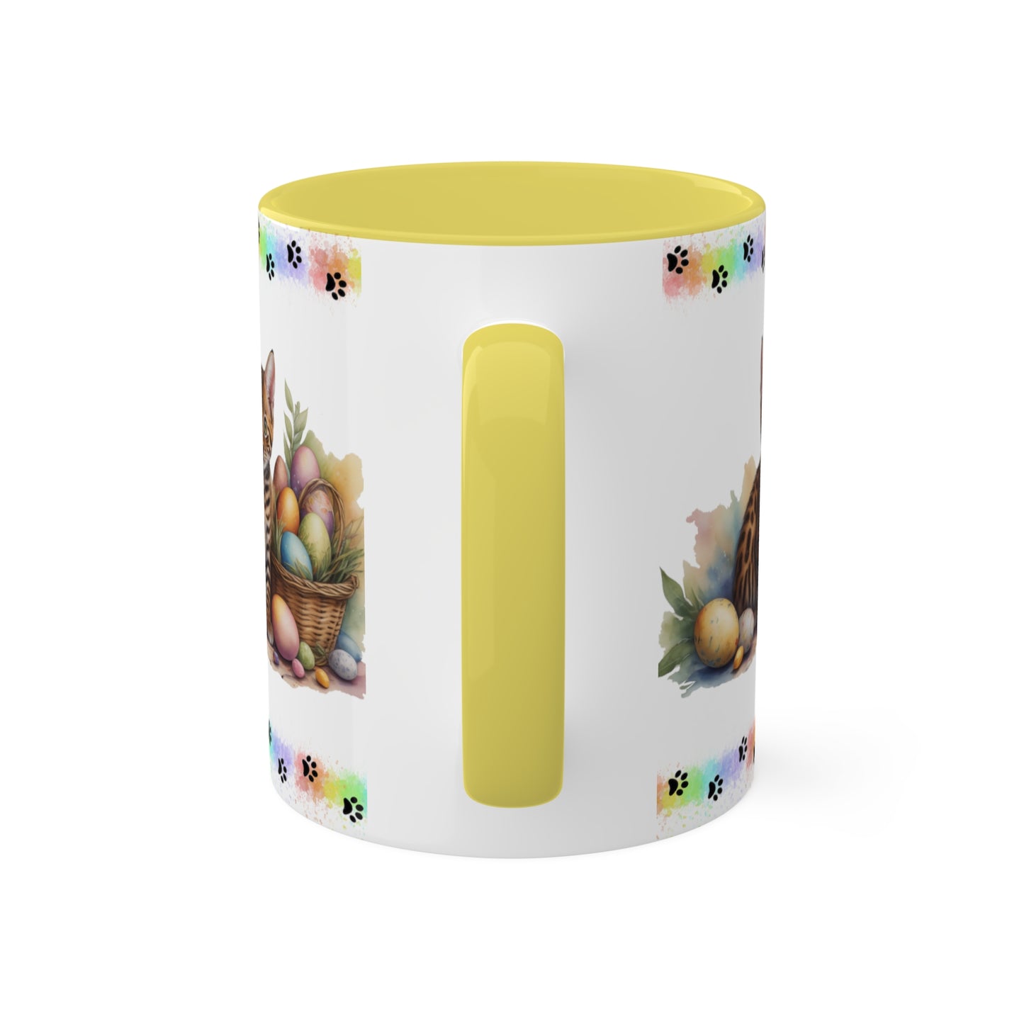 Bengal - Eggstra-Adorable Easter Kitten Two-Tone Coffee Mug, 11oz