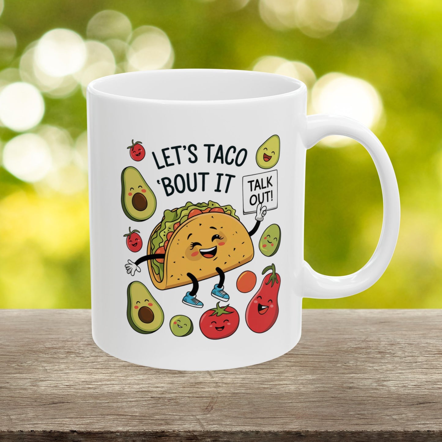 Let's Taco 'Bout It  - Ceramic Mug, (11oz, 15oz)