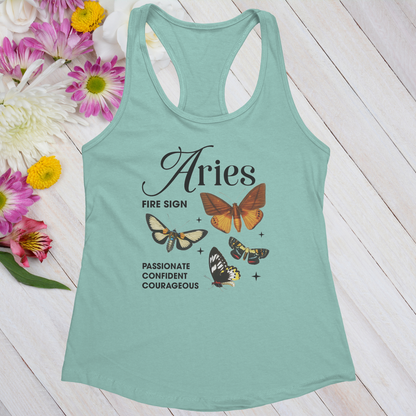 Aries Butterfly Zodiac Women's Racerback Tank