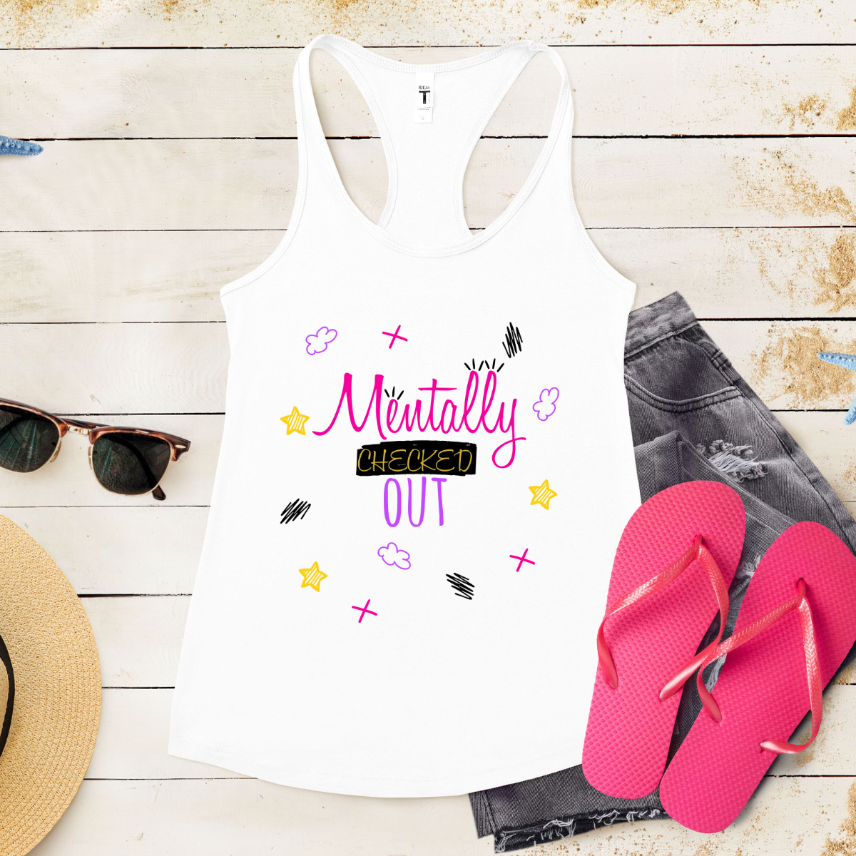 Mentally Checked Out - Women's Ideal Racerback Tank