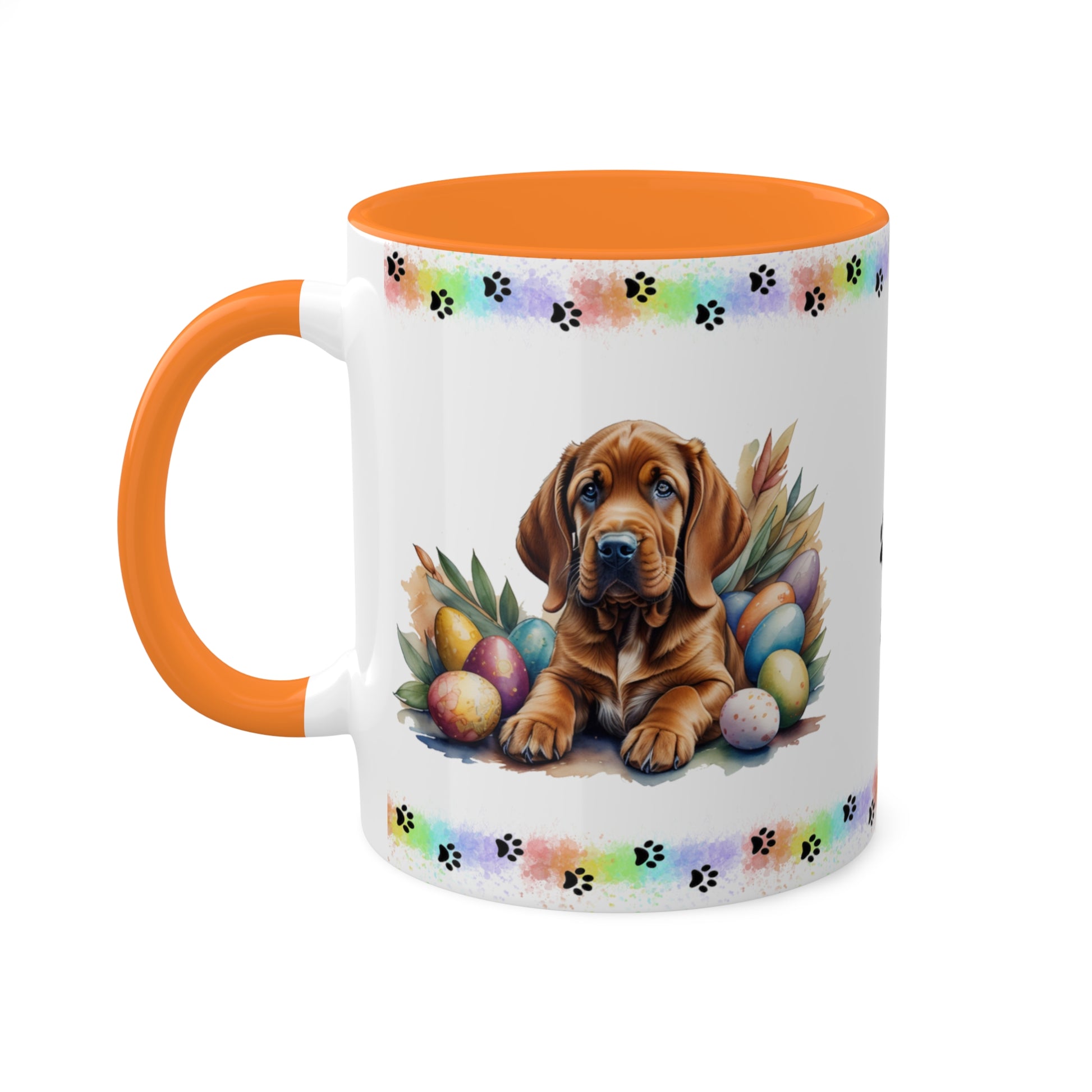 Bloodhound - Eggstra-Adorable Easter Puppy Two-Tone Coffee Mug, 11oz