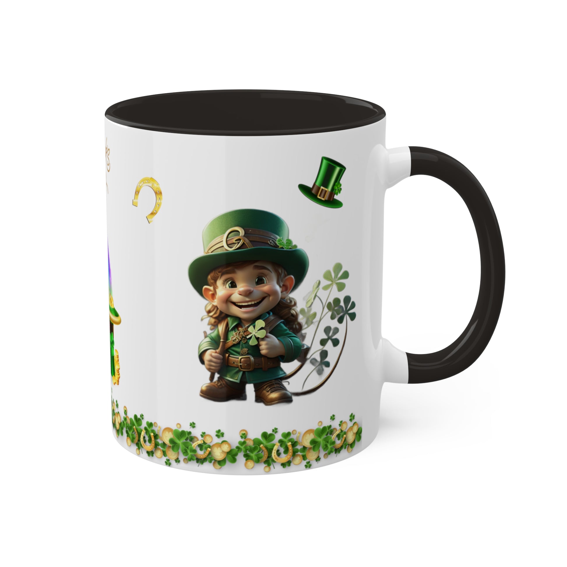 Mindful Leprechaun - St. Patrick's Day Two-Tone Coffee Mug