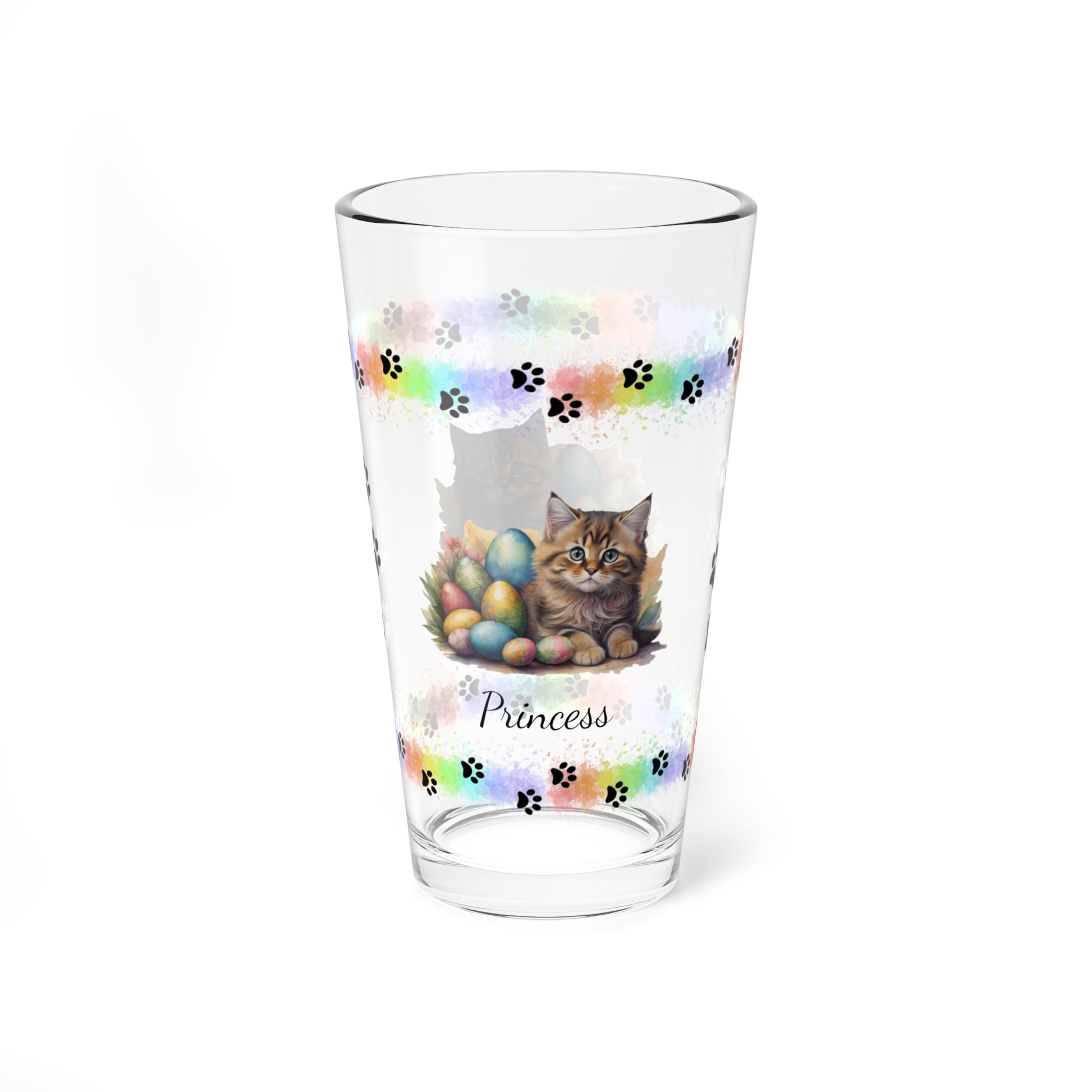 Siberian Easter Kitten 16oz Pint Glass - Personalized Cat-Themed Gift, Mental Health Drinkware, Holiday Décor & Easter Celebration