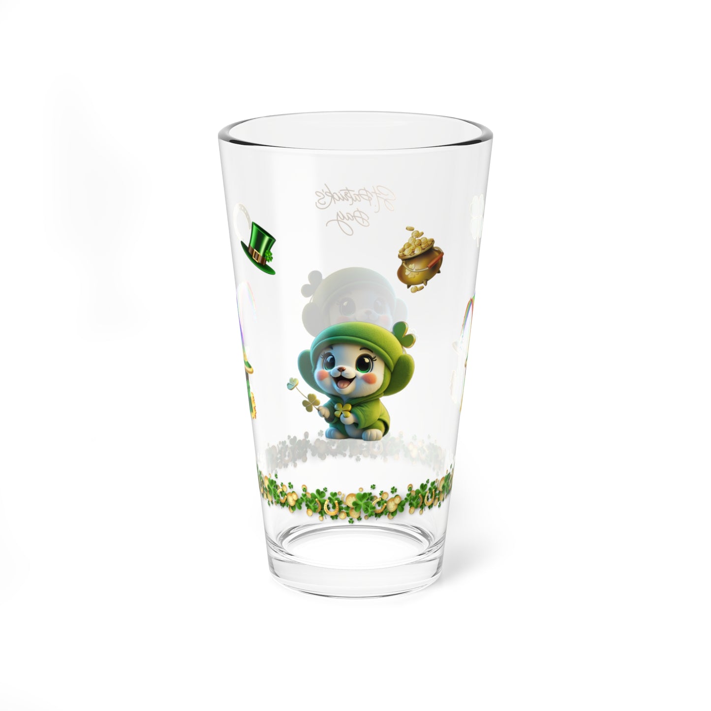 Blissful Blarney Kitten - St. Patrick's Day Pint Glass, 16oz