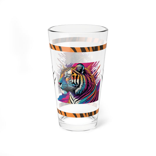 Majestic Mindfulness: Tiger-Inspired Pint Glass, 16oz