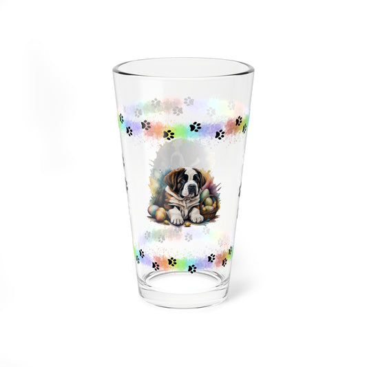 Saint Bernard - Pawsitively Joyful Easter Puppy - Pint Glass, 16oz