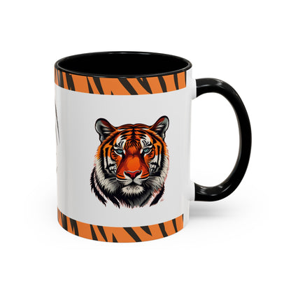 Strength Unleashed: Tiger Accent Coffee Mug (11, 15oz)