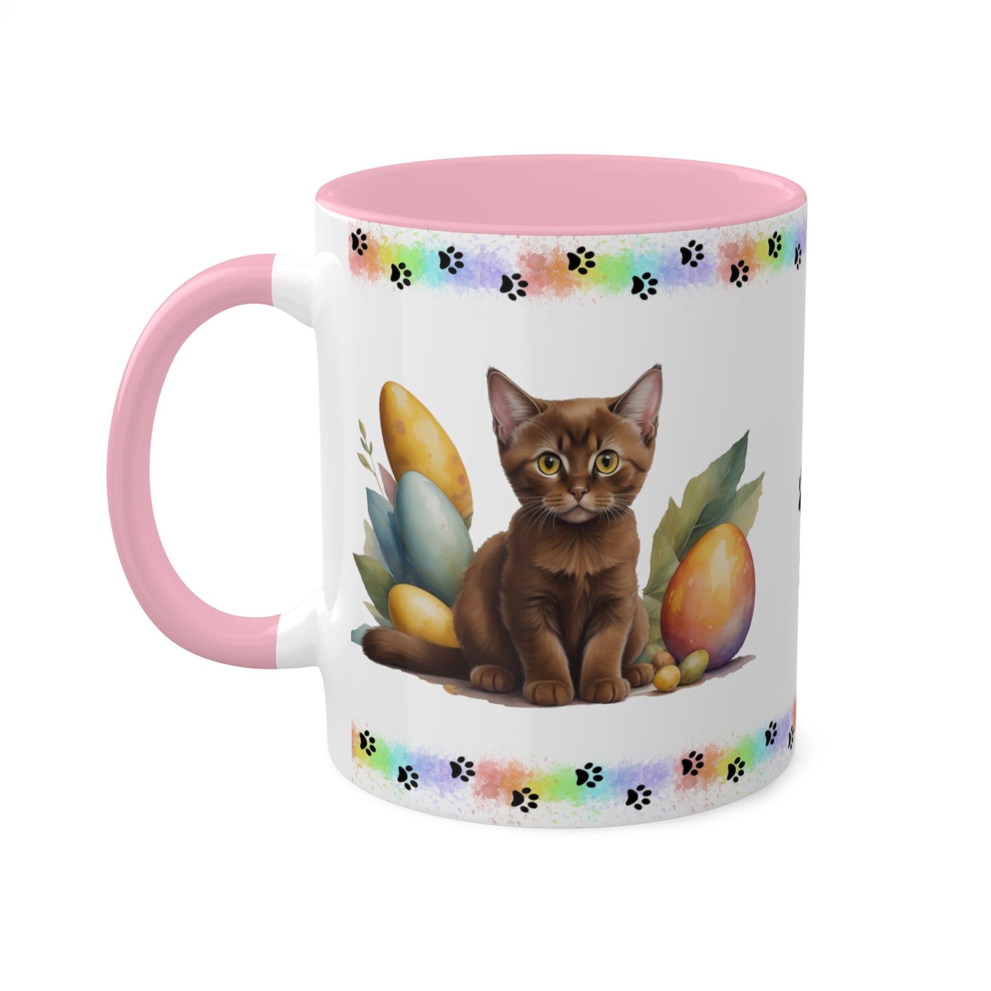 Burmese - Eggstra-Adorable Easter Kitten Two-Tone Coffee Mug, 11oz