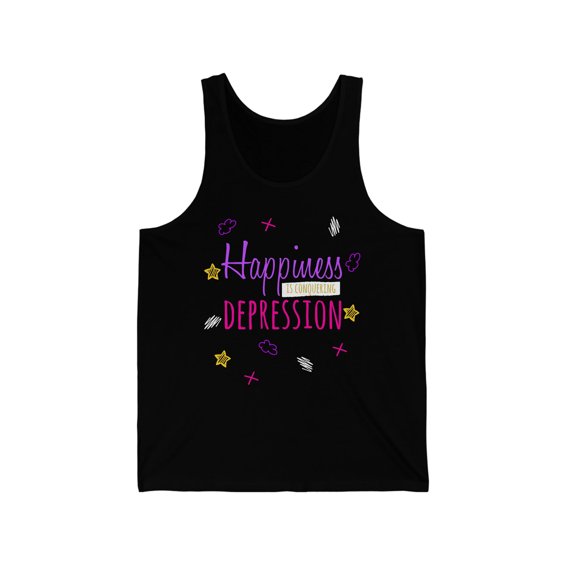 Happiness Is Conquering Depression - Unisex Jersey Tank