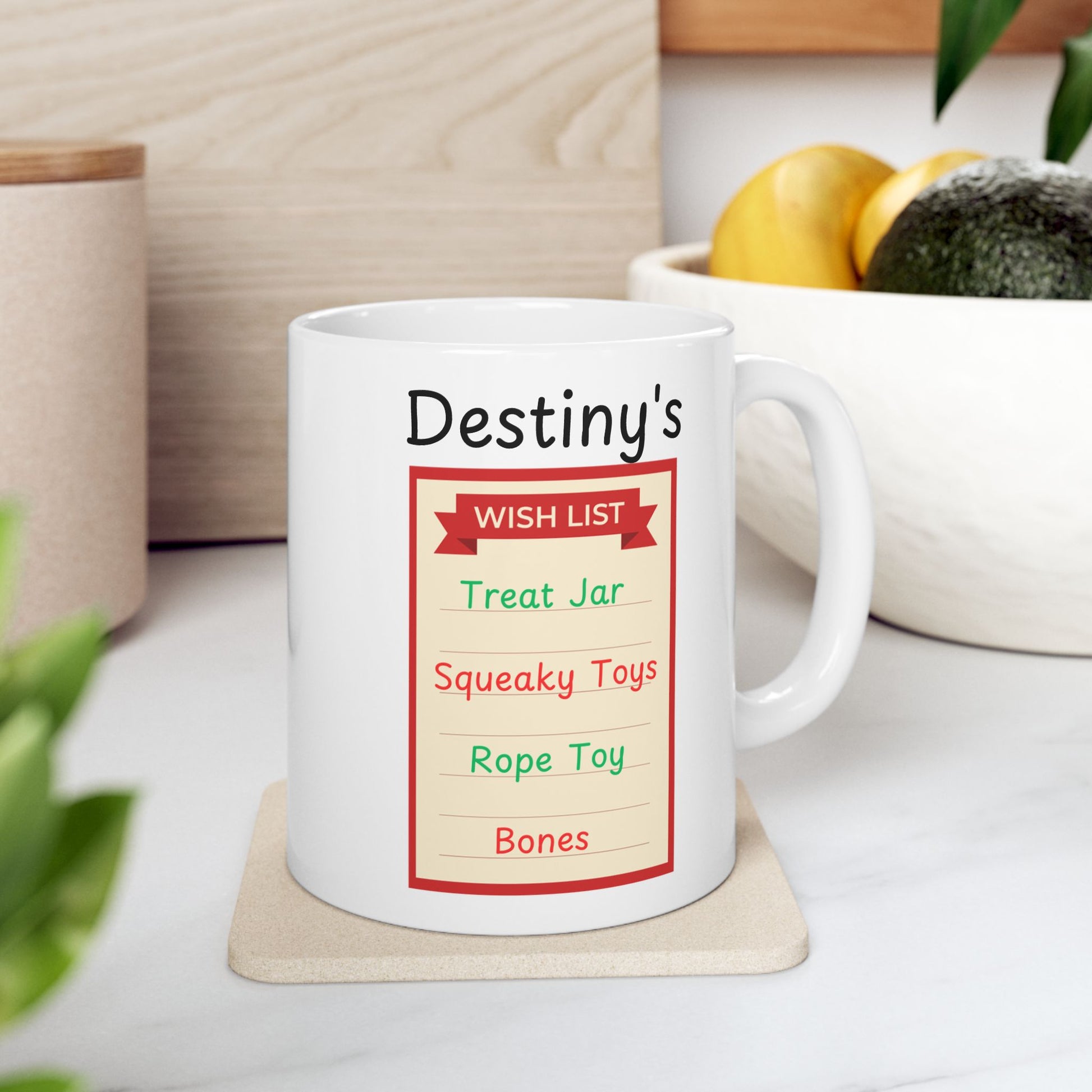 Doberman Pinscher (Fawn/Isabella & Rust) Personalized Christmas Dog Anatomy Mug, Funny Holiday Gift for Dog Lovers, Festive Dog Breed Coffee Cup