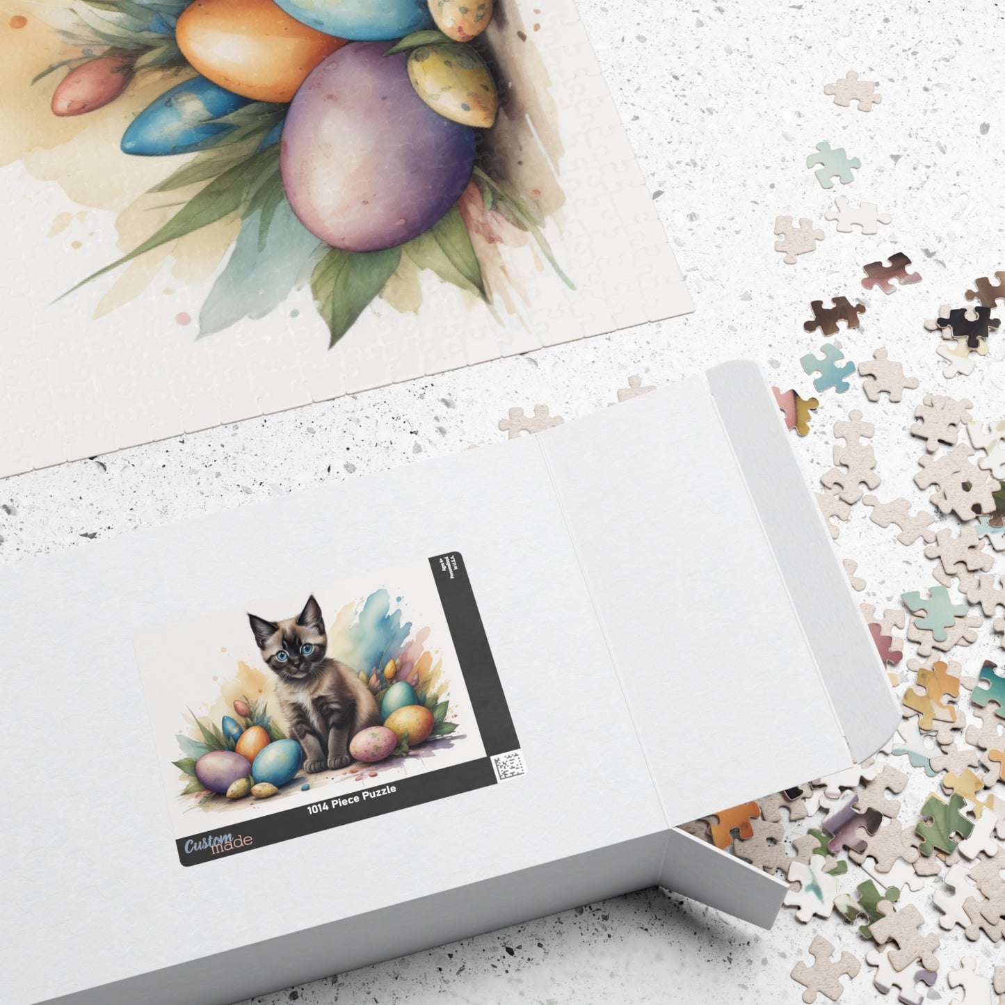 Siamese Easter Kitten Puzzle - Cat Lovers, Mental Health Benefits, Holiday Fun, Mindfulness, Stress Relief, Festive Gift