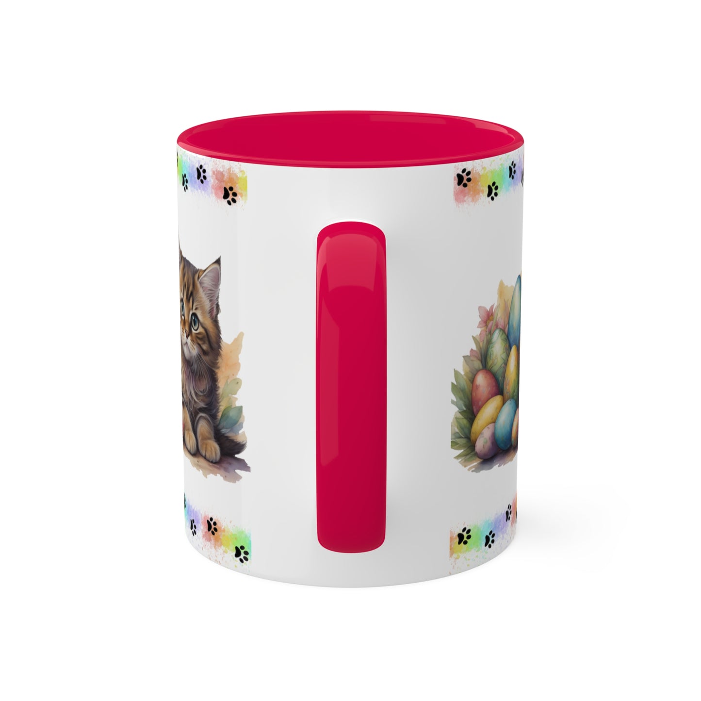 Siberian - Eggstra-Adorable Easter Kitten Two-Tone Coffee Mug, 11oz