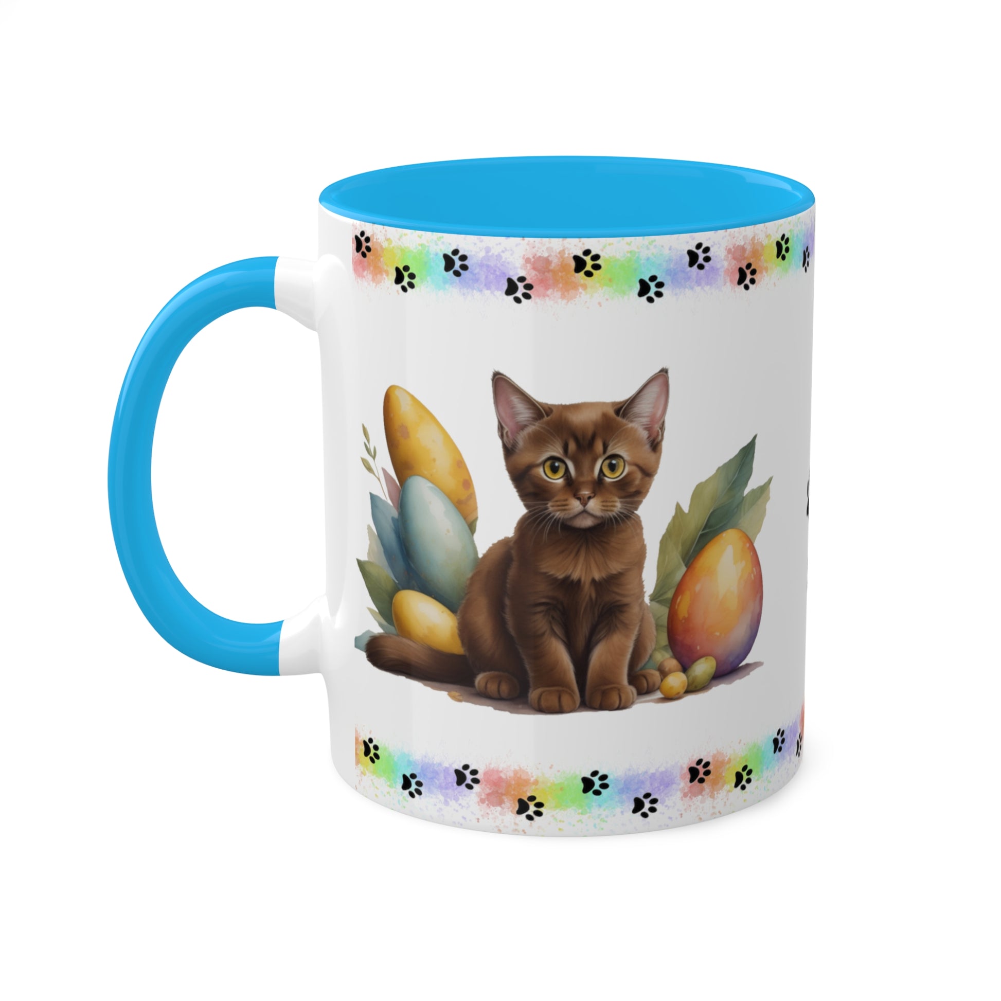 Burmese - Eggstra-Adorable Easter Kitten Two-Tone Coffee Mug, 11oz