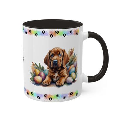 Bloodhound - Eggstra-Adorable Easter Puppy Two-Tone Coffee Mug, 11oz