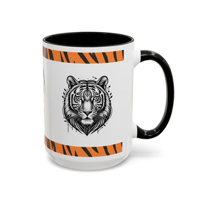 Courageous Roar: Tiger Accent Coffee Mug (11, 15oz)