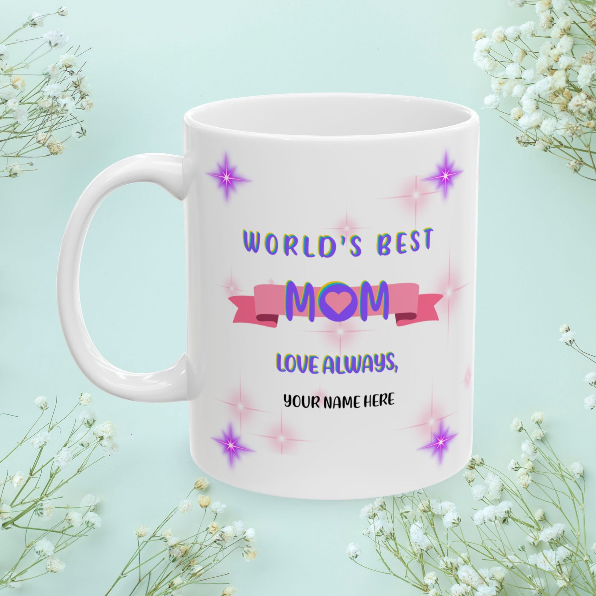 Mom Your Love Is Like A Warm Hug... Personalized World's Best Mom Ceramic Mug, (11oz, 15oz), WBM7