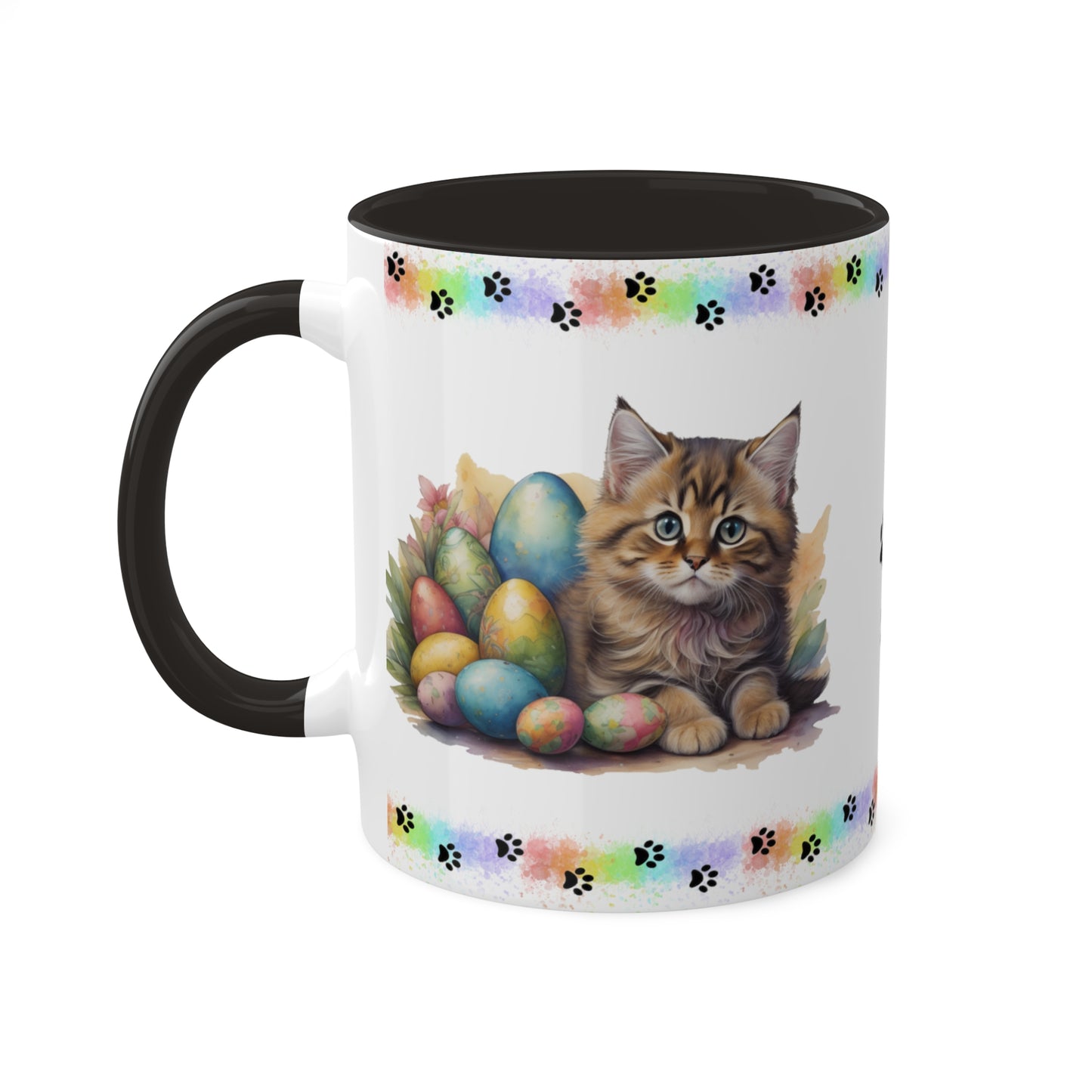 Siberian - Eggstra-Adorable Easter Kitten Two-Tone Coffee Mug, 11oz