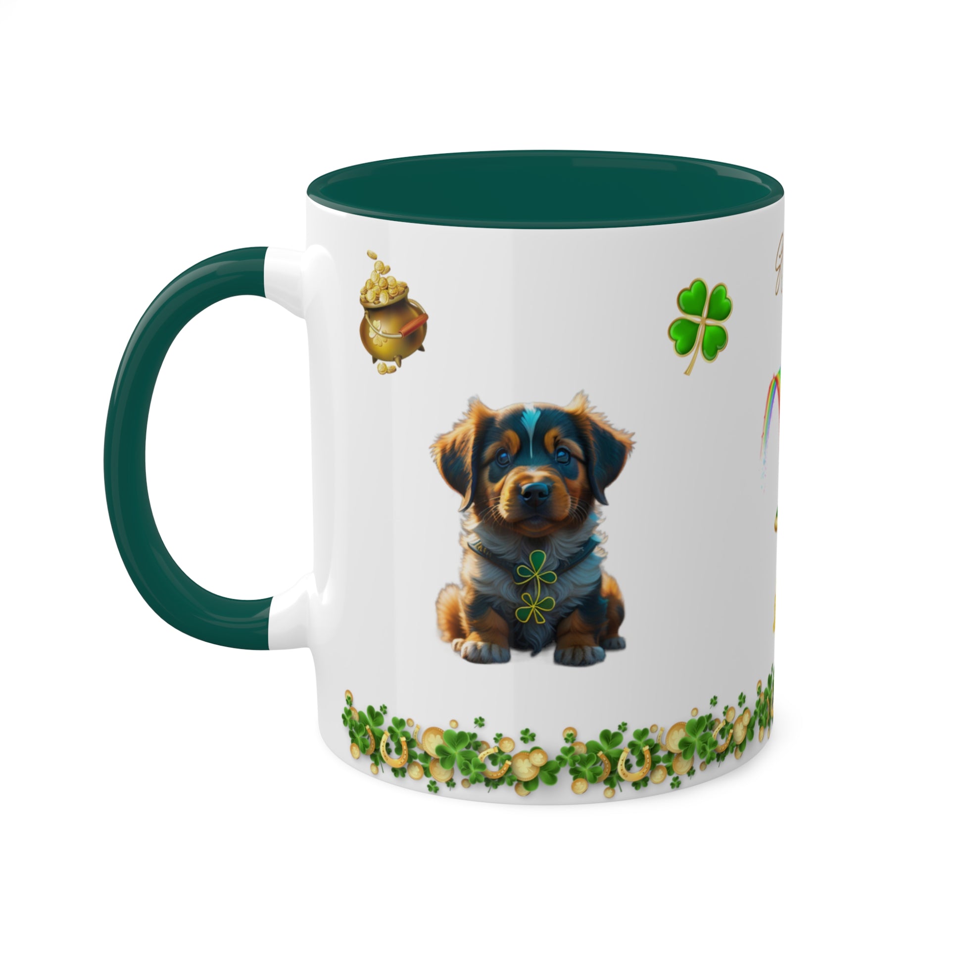 Pup-tastic Serenity - St. Patrick's Day Two-Tone Coffee Mug