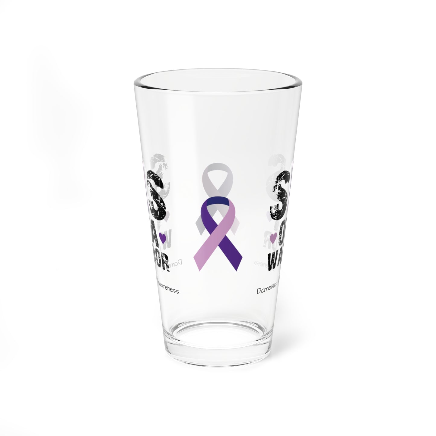 Sis of a Warrior - Domestic Violence Awareness Warrior Pint Glass, 16oz