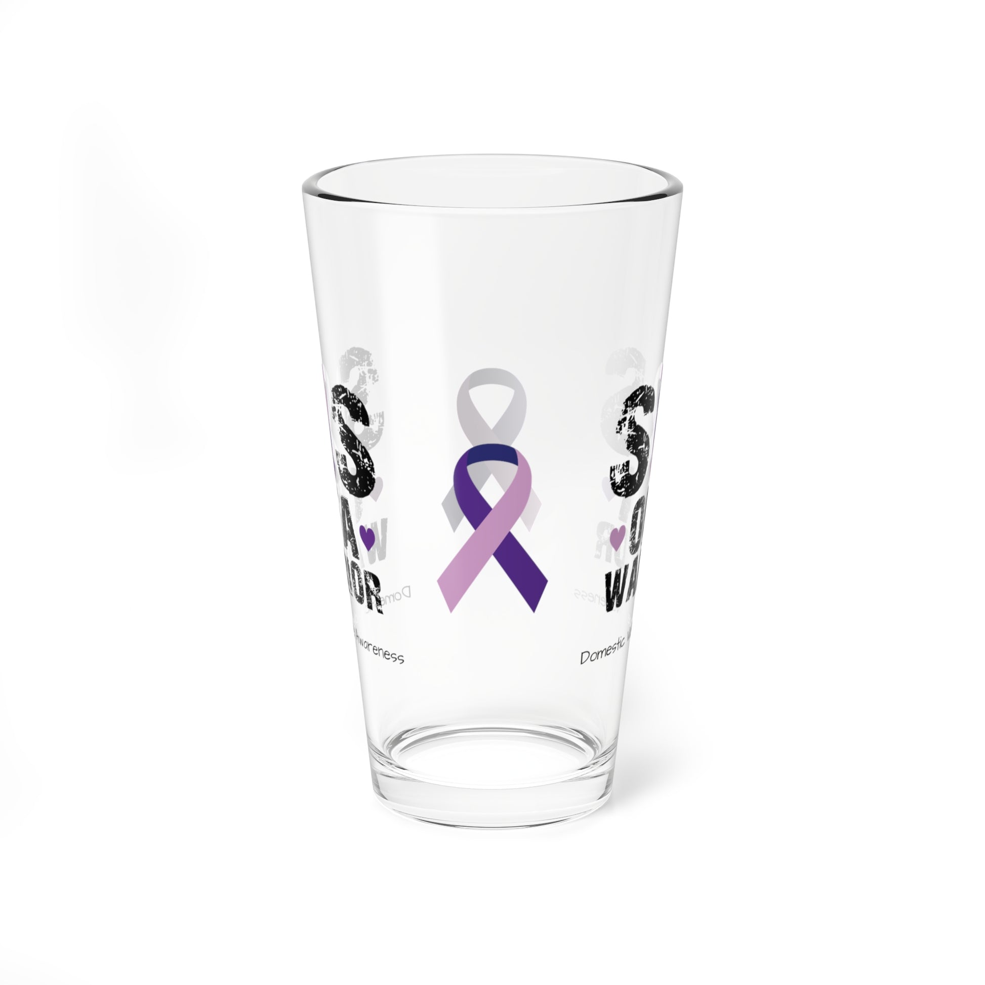 Sis of a Warrior - Domestic Violence Awareness Warrior Pint Glass, 16oz