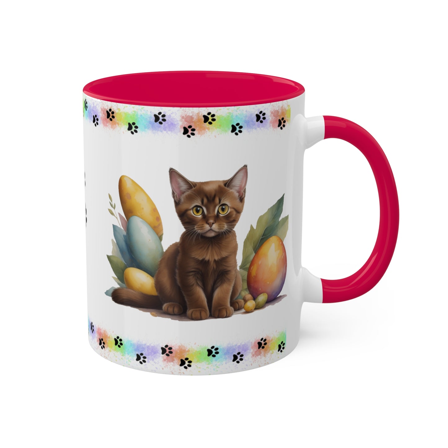 Burmese - Eggstra-Adorable Easter Kitten Two-Tone Coffee Mug, 11oz