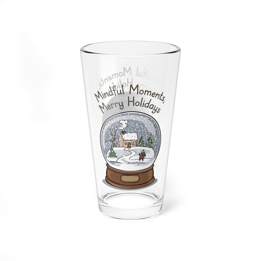 Mindful Moments, Merry Holidays, Christmas Pint Glass, 16oz