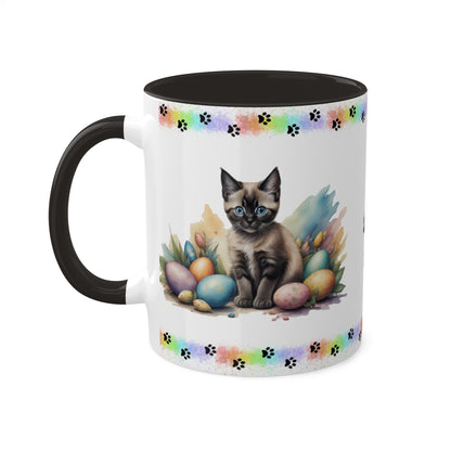 Siamese - Eggstra-Adorable Easter Kitten Two-Tone Coffee Mug, 11oz