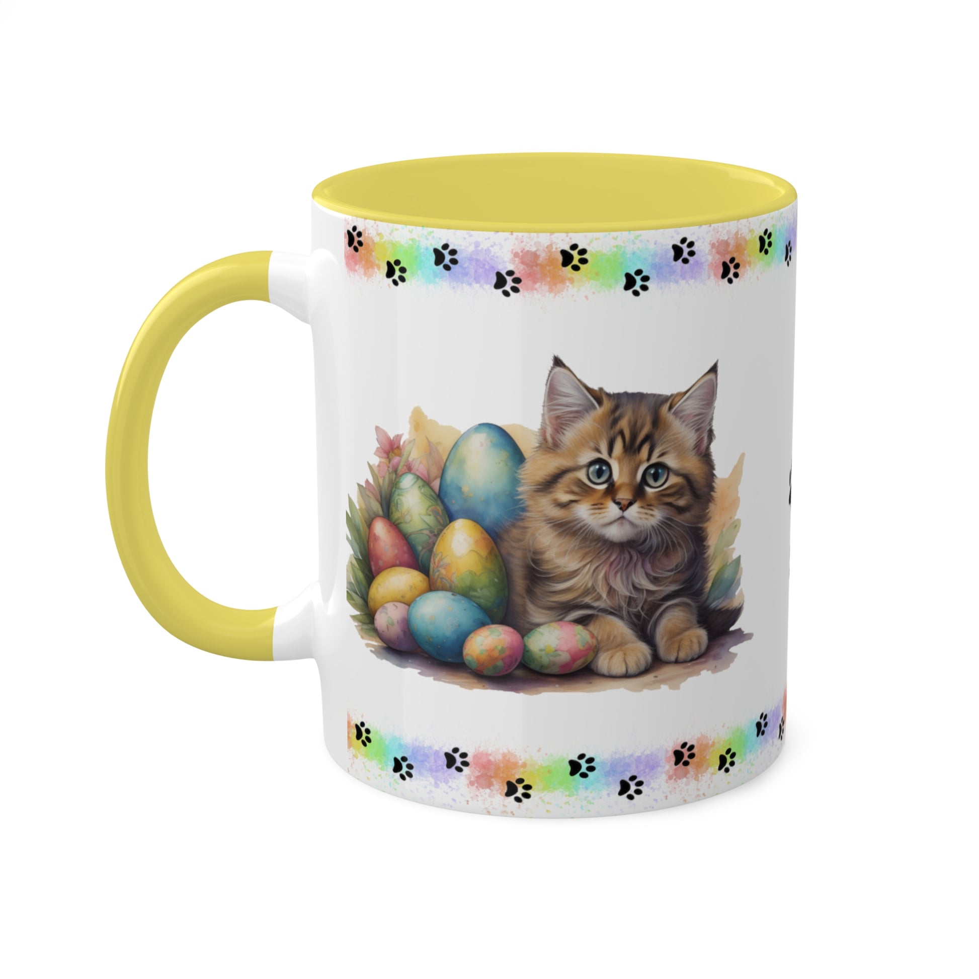 Siberian - Eggstra-Adorable Easter Kitten Two-Tone Coffee Mug, 11oz