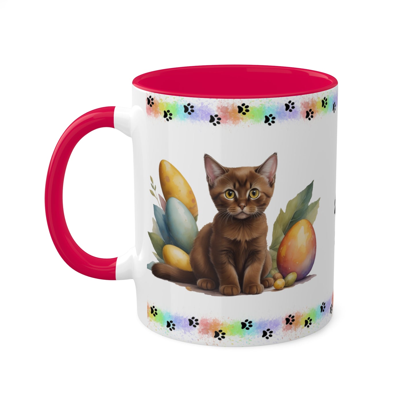 Burmese - Eggstra-Adorable Easter Kitten Two-Tone Coffee Mug, 11oz