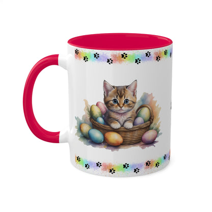 Munchkin - Eggstra-Adorable Easter Kitten Two-Tone Coffee Mug, 11oz