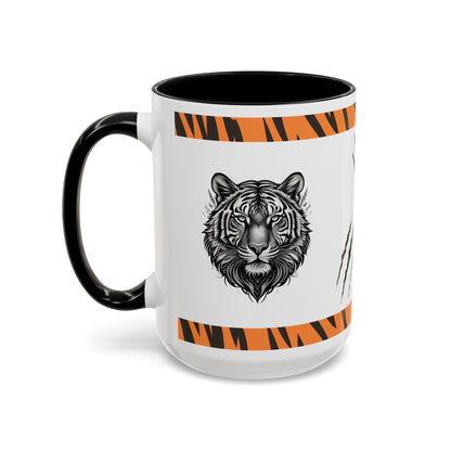 Majestic Roar: Tiger Accent Coffee Mug (11, 15oz)